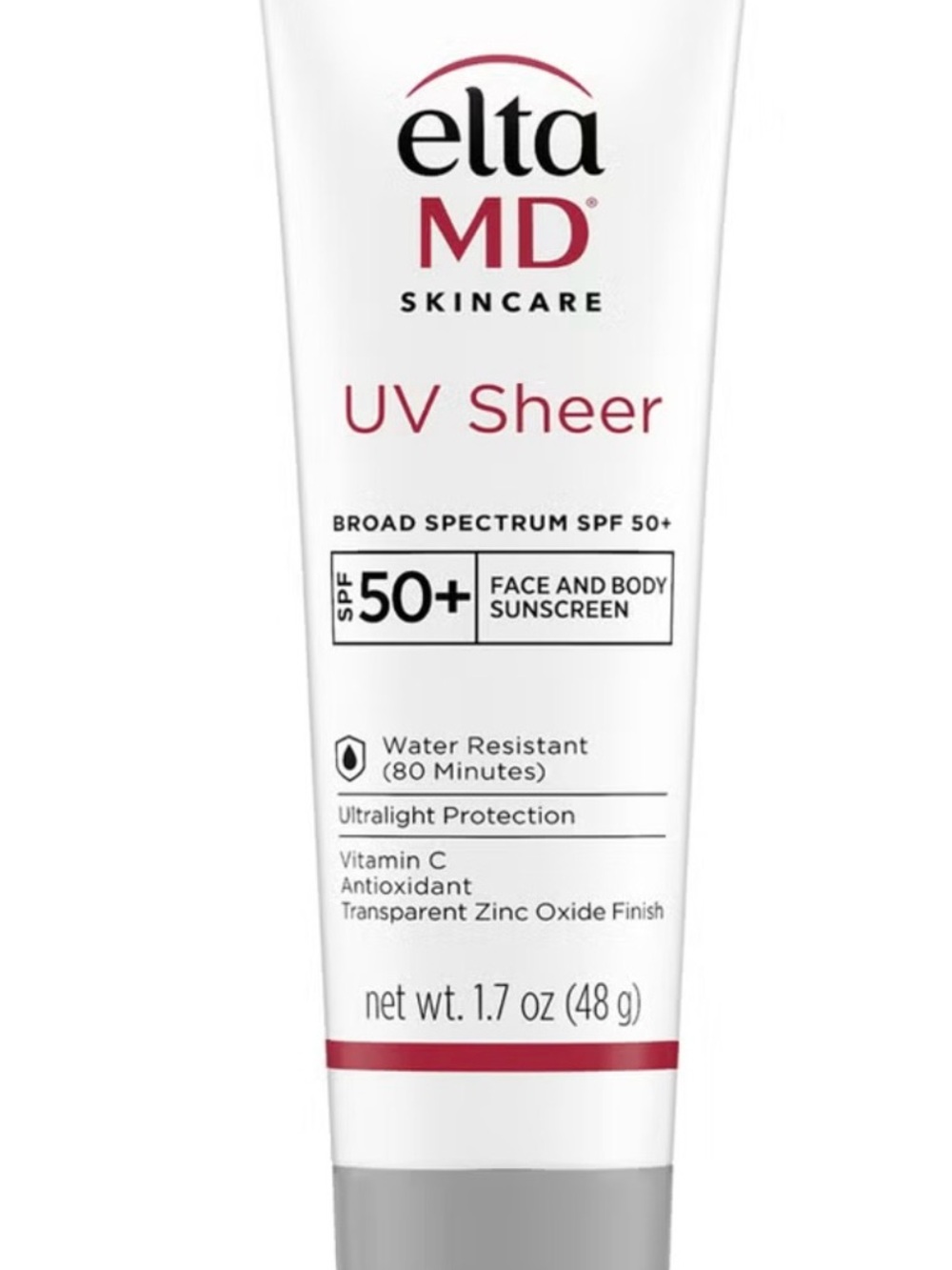 EltaMD UV Sheer SPF 50+ Sunscreen Tube - White and Red Accents
